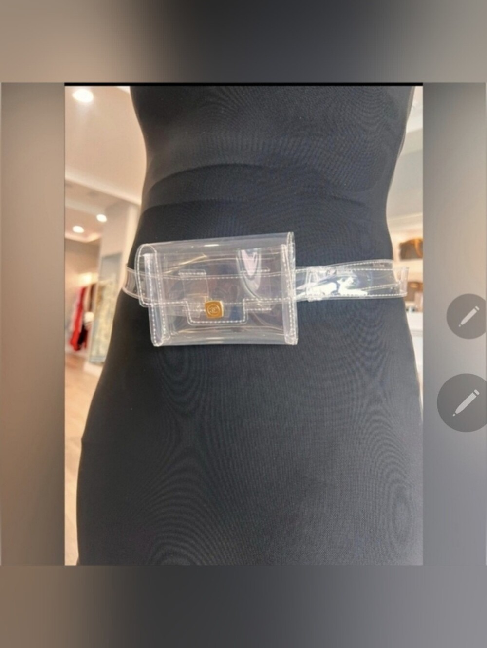 Cosmetic  Belt Bag;Clutch:  Snap Closure ; Transparent Belt And Bag